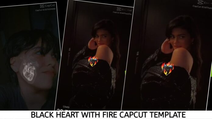 Black Heart With Fire Capcut Template Link 2023